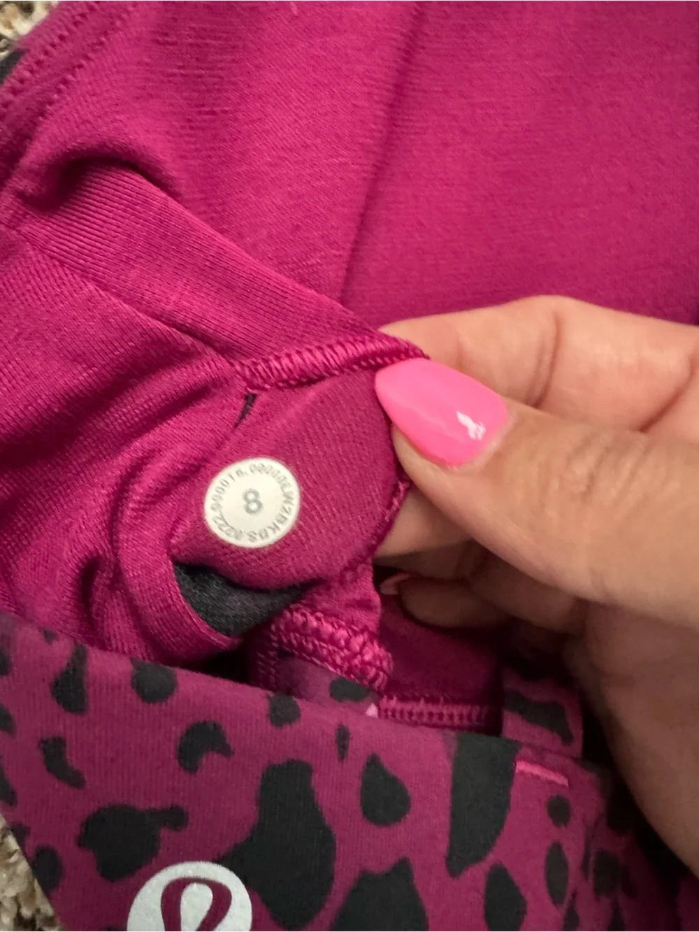 lululemon athletica Pink and Black Leopard Print Sports Bra size 8
